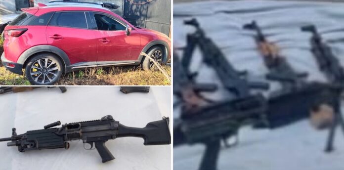Aseguran diez armas de alto poder; así como un inmueble que era utilizado como centro de operación de un grupo delictivo.