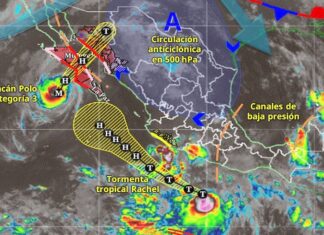 Debido al huracán Polo habrá lluvias torrenciales de BCS y Sonora