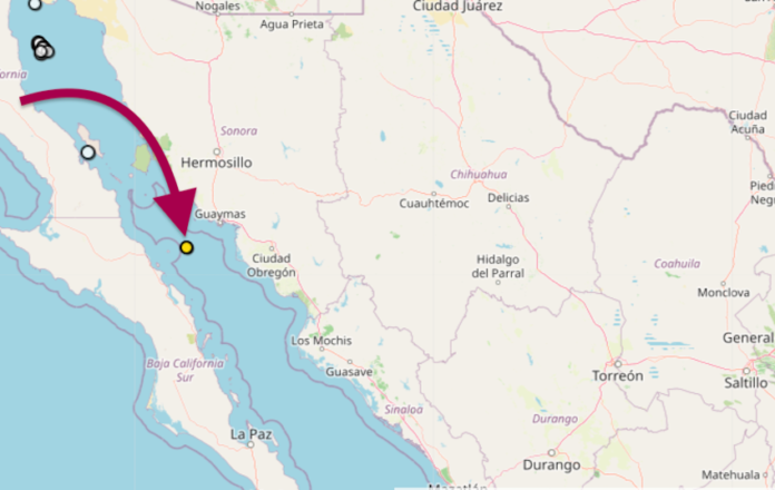 Tembló anoche frente a las costas de Guaymas; informa el Servicio Sismológico Nacional.