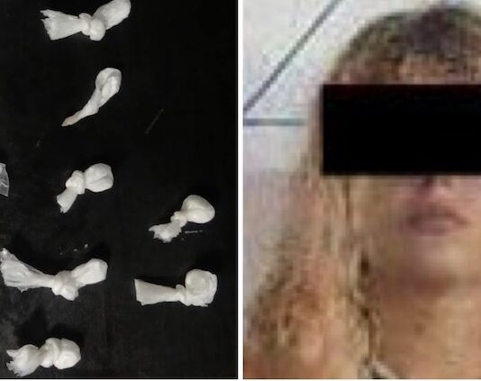 Joven mujer detenida con droga