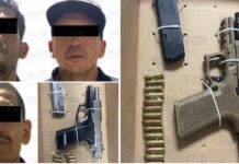 Detenidos con armas de fuego