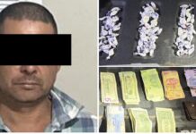 Cae sujeto en posesión de poco mas de 100 dosis de droga