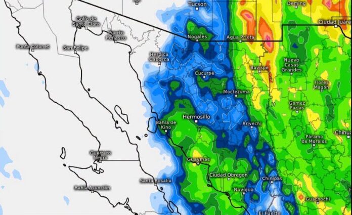 Se esperan lluvias de moderadas a fuertes este día, continúan los efectos del monzón, con desarrollo de varios núcleos de tormenta sobre distintas regiones de la entidad.