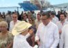 Acompaña Ramón Flores al gobernador Alfonso Durazo en la recepción de nuevas grúas portuarias para Guaymas