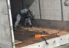 Aseguran paquetes de cocaína que iba en un doble fondo de caja seca