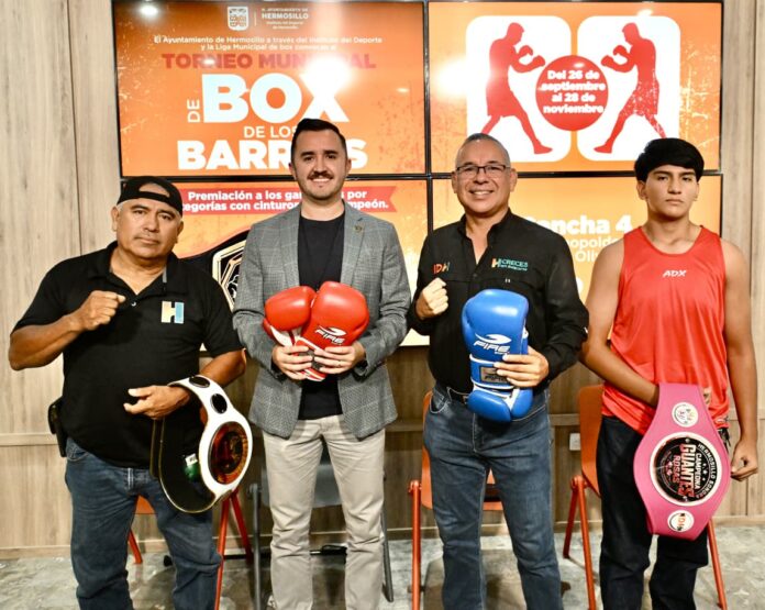 Convocan a inscribirse al Torneo Municipal de Box de los Barrios en Hermosillo; el IDH y la Liga Municipal de boxeo abrieron el registro gratuito para pugilistas desde los 10 años; las funciones arrancan el 26 de septiembre en la Cancha 4.
