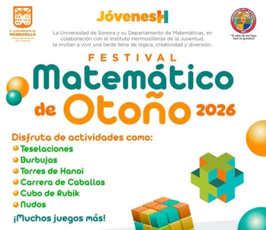 Invita Ayuntamiento de Hermosillo a disfrutar del Festival Matemático de Otoño 2026 en Parque Madero