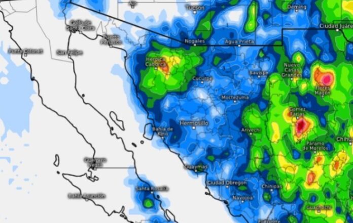 Para hoy persistirán los efectos del monzón de verano; con desarrollo de tormentas, acompañadas de rachas de viento, descargas eléctricas y posible caída de granizo.