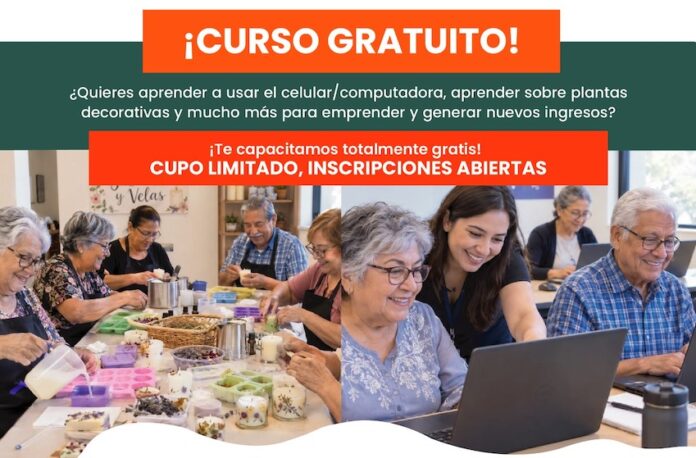 Invita Gobierno de Hermosillo a curso gratuito para personas de más de 55 años en Las Minitas; capacitación gratuita con cupo limitado; incluye computación, uso de celular y talleres para emprender.
