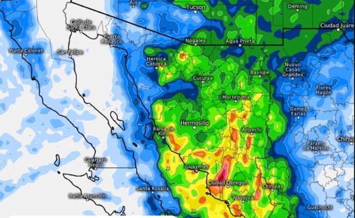 Continuará la lluvia hasta la noche; nubosidad asociada a los remanentes del sistema tropical “Vance” se posiciona sobre Sonora.