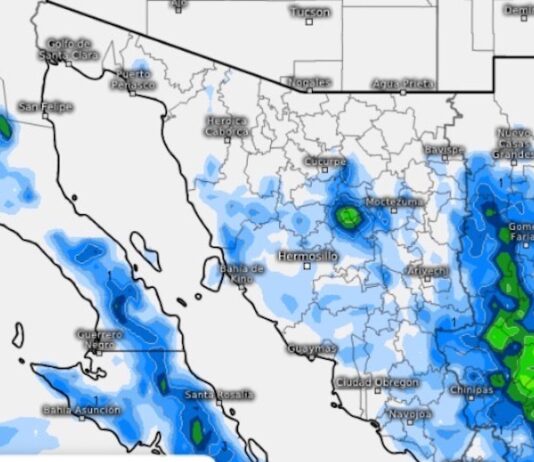 Existe posibilidad de lluvias ligeras con puntuales moderadas y tormentas