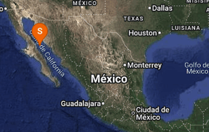 Tembló frente a las costas de Guaymas; sismo reportado a las 05.27 horas por el SSN.