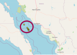 Enjambre de 7 temblores en menos de 48 horas frente a costas de Guaymas