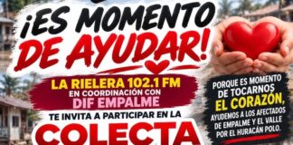 Realizan colecta de víveres para familias afectadas por ‘Polo’