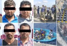 Caen 5 extranjeros y un mexicano con cargamento de cocaína, en alta mar