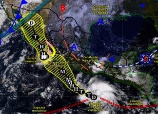 Se formó la depresión tropical Veintiuno-E en el Pacífico sur mexicano