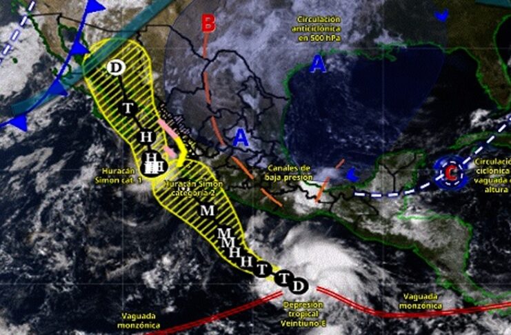 Se formó la depresión tropical Veintiuno-E en el Pacífico sur mexicano