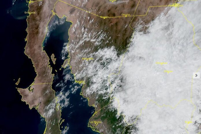 Se espera el desarrollo de lluvias de ligeras a moderadas; principalmente Caborca, Pitiquito, Altar, Sonoyta, Tubutama, Oquitoa, Sáric y Átil, así como en la costa de Hermosillo.