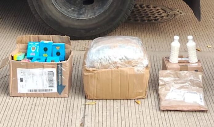 Decomisan casi 3,500 pastillas de fentanilo; narcótico encontrado en una empresa de paquetería, junto con vapeadores con cannabis.