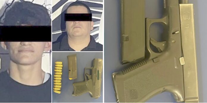 Detienen a dos sujetos armados; Edgar “N” y Ángel “N”, de 34 y 20 años de edad, de la colonia Xochiloa.