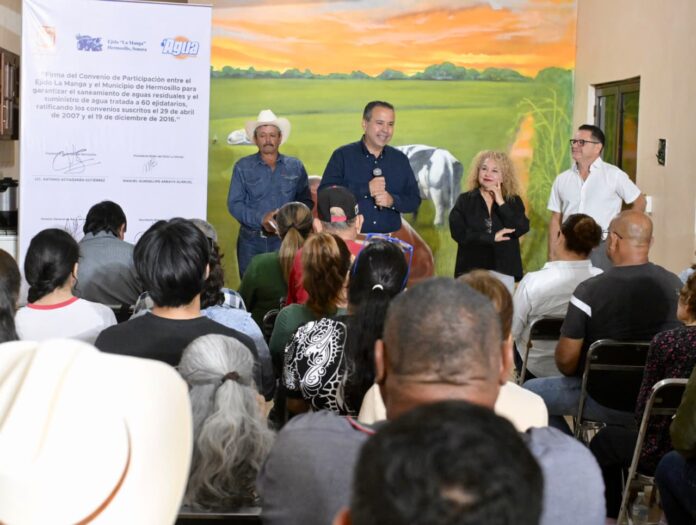 Acuerdan Toño Astiazarán y ejidatarios de La Manga suministro de agua tratada para actividades productivas; después de décadas de incertidumbre, las familias podrán contar con agua para actividades productivas como la ganadería y la agricultura.