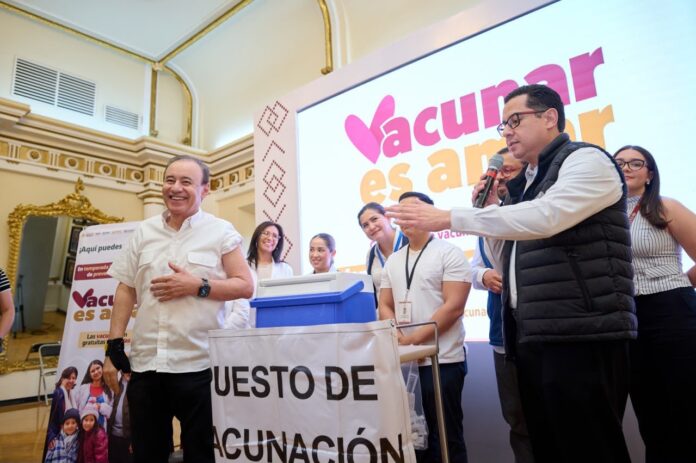 Arranca Gobernador Durazo Campaña de Vacunación contra Influenza y COVID-19 en Sonora; la campaña invernal contempla aplicar un millón 344 mil 776 dosis en Sonora, de octubre a marzo, con inversión aproximada de 87 millones 541 mil pesos.