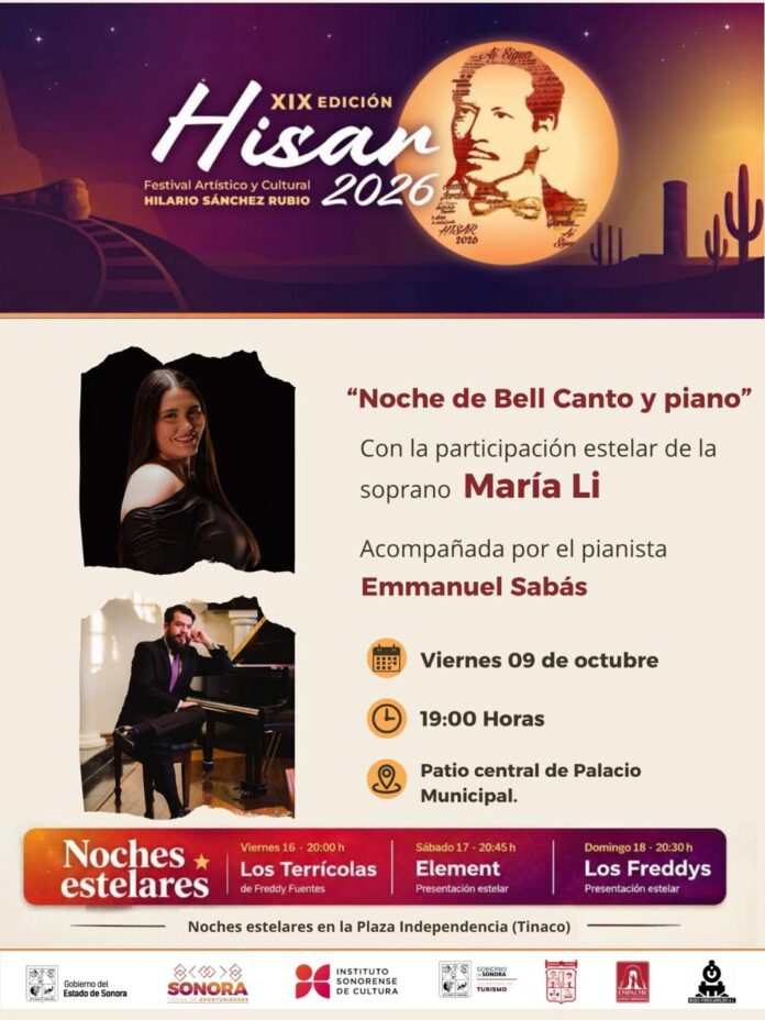 Invitan a disfrutar de ‘Bell Cantó y Piano’ en Palacio Municipal; como parte del programa artístico y cultural.
