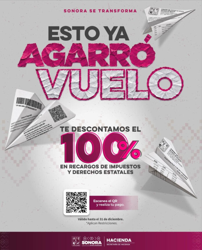 Invitan a aprovechar descuentos del Buen Fin 2026; con el propósito de apoyar la economía de las familias sonorenses y facilitar que los contribuyentes se pongan al corriente con sus pagos.